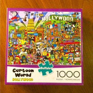 🧩 COMPLETE Cartoon World Hollywood jigsaw Puzzle Buffalo 1000 Pc 91520